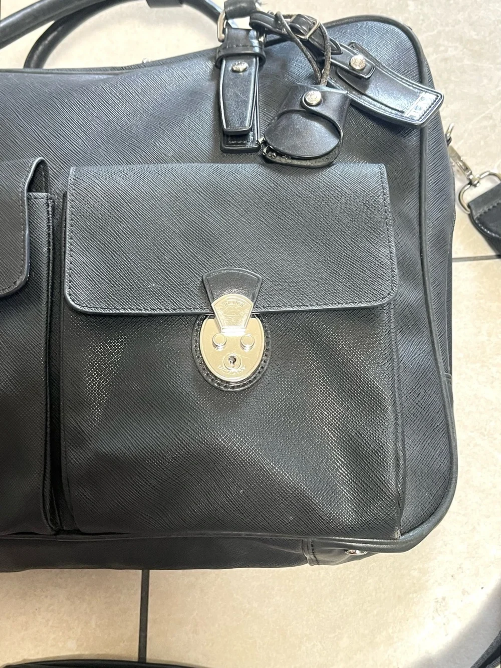 Tumi Black Leather Briefcase Bag (Read First)